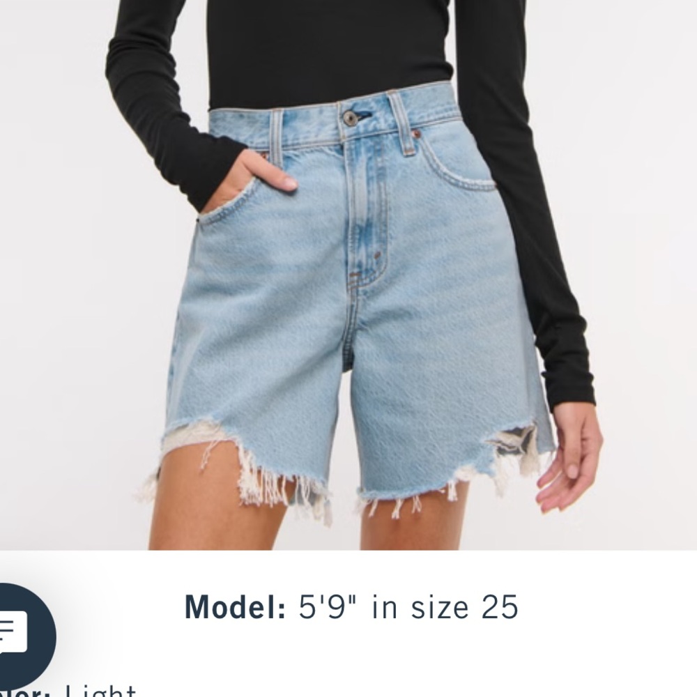 Abercrombie Curve Love Loose Denim Shorts